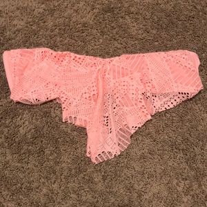 Swim top coral color.